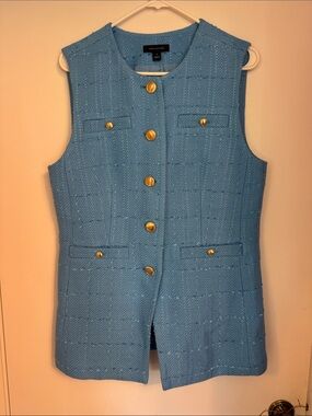 Ann Taylor Sky Blue Woven Vest